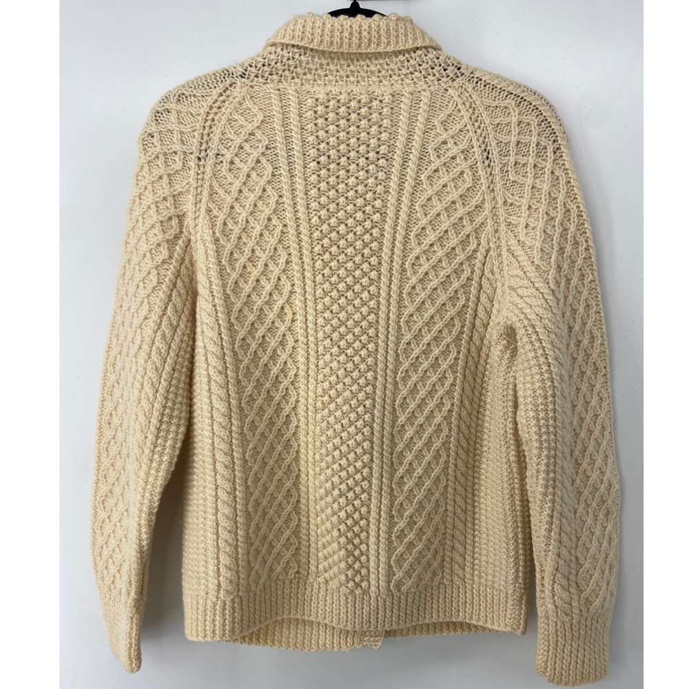 Carbery Sweater Women Medium Cardigan Fisherman Wool Ireland Cable Knit Vintage - Picture 2 of 7